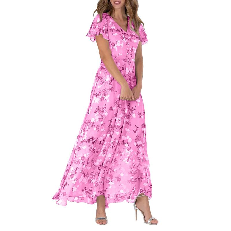 Eliza | Lange jurk met bloemen patroon