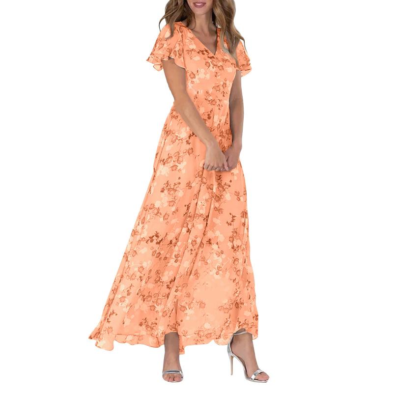 Eliza | Lange jurk met bloemen patroon