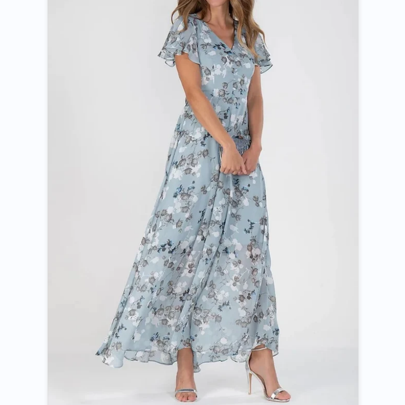 Eliza | Lange jurk met bloemen patroon